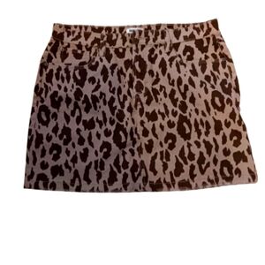 Kensie Leopard Denim Mini Skirt, size 10 /30